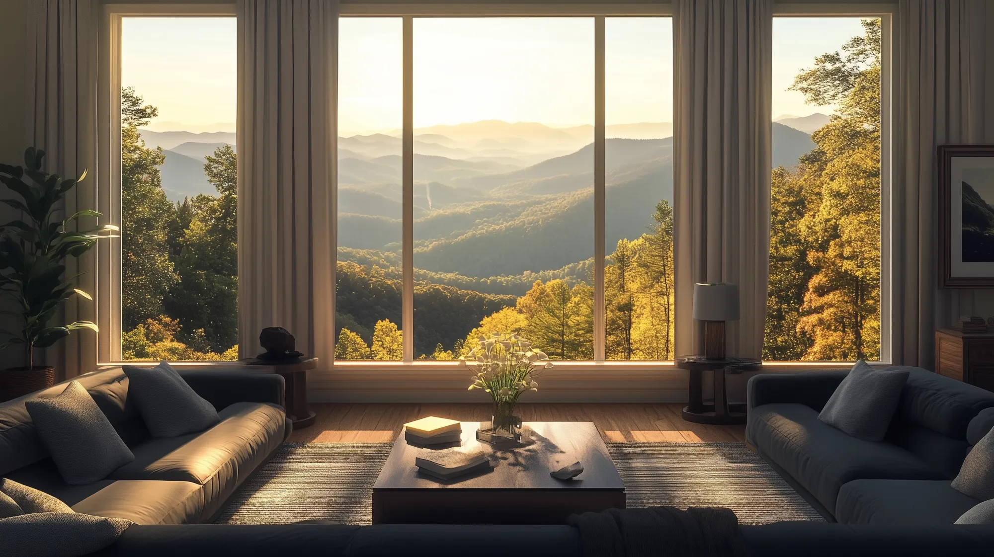 Livingroom Overlooking Mountains