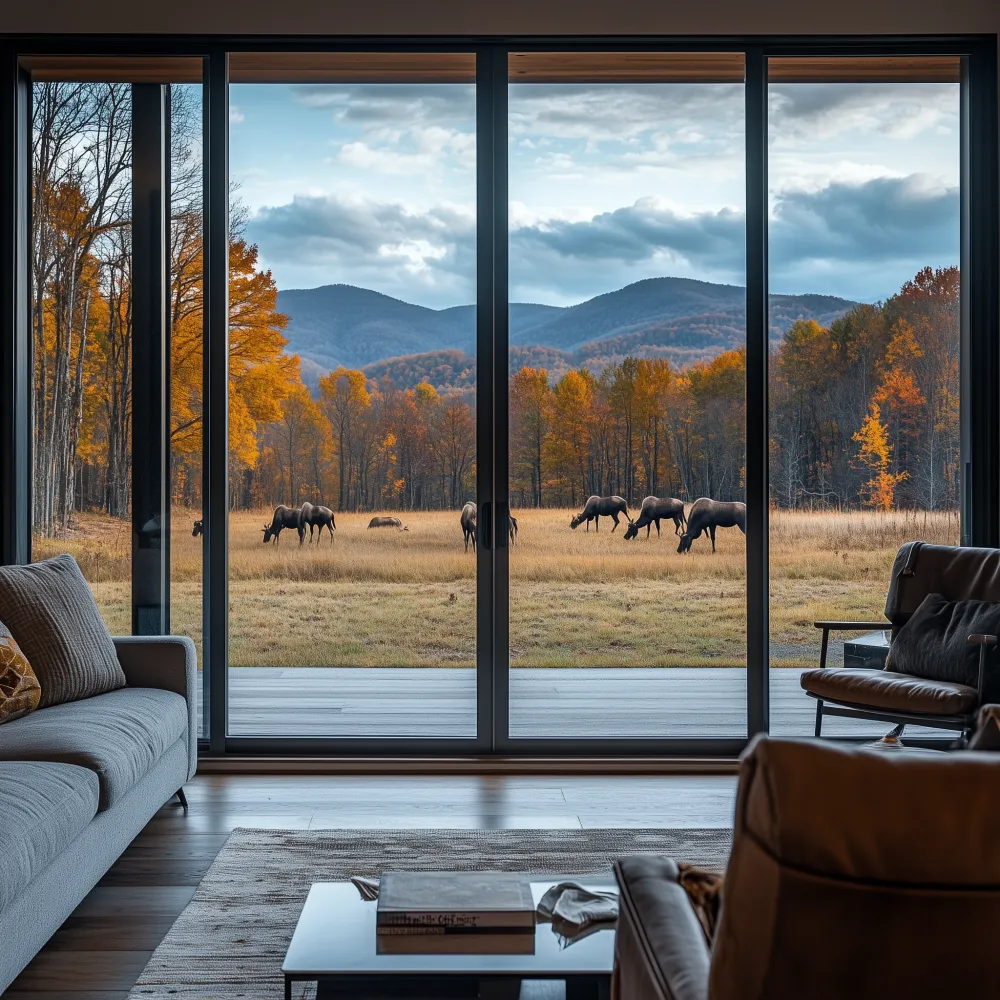 window overlooking moose