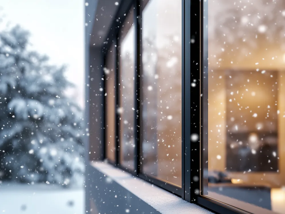 window with snow